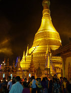 Annual Thadingyut festival at a Pagoda in Pathein, Myanmar.