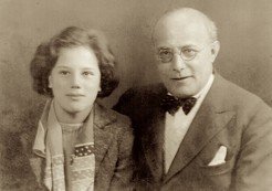 Karl and Kari Polanyi in 1938 when she accompanied him, aged 15, to one of his lectures in southern England organized by the Workers' Educational Association