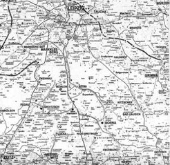 The Southern Region of Leipzig includes the area between Leipzig in the north, Zeitz in the southwest, and Geithain in the southeast.