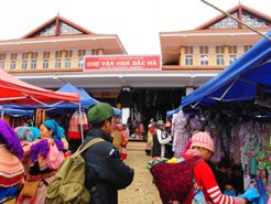A newly renovated 'cultural marketplace' in Bắc Hà town, Lào Cai province