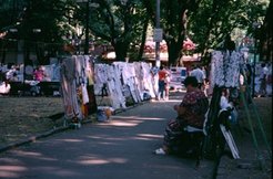 The destination of village embridery - the Odessa craft markets.