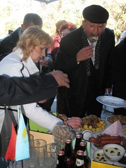 German food at the village fair, Taldykorgan 2007