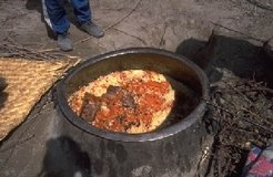 Osh, the Uzbek national dish, is prepared during private and public ceremonies. Every region within Uzbekistan is proud of its particular way of preparing osh.