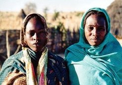 Refugee woman living with her relatives on the other side of the border.