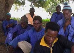 A group of herders in a gathering.