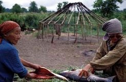 Settled Even family at the Icha river.