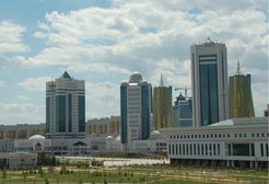 Crowd at Astana’s Central Square (Tsentralnaya Ploshchad’), celebrating the Day of Unity of the People of Kazakhstan, 1 May 2009.