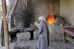 A traditional oven (tandir) for making bread.