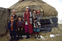 The Turkmens are an important minority in Uzbekistan. Many of them still lead a pastoral way of life in the Qyzyl-Qum desert.