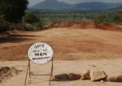 The new South Omo highway under construction.