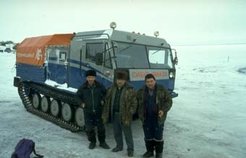Interviews with leaders of state farms (Sovkhozy) could be made while driving together to their farms' reindeer herding camps.