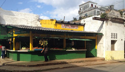 Alternative sources of fruit and veg on a street in central Havana.