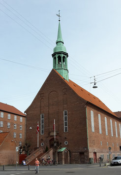 On Sunday to mark the service the national flag is hoisted in front of the church.