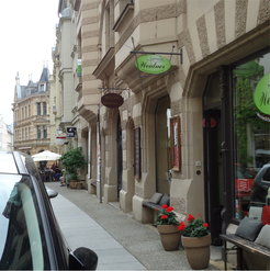 Small shops in a by-road near the city centre of Halle.