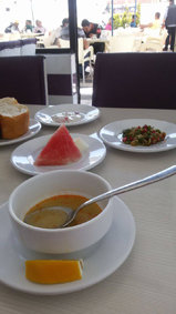 Modest lunch during Ramadan in the industrial zone.