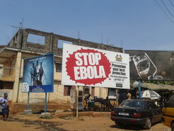 Commercialisation of Ebola activism in Freetown (Sierra Leone), March 2016