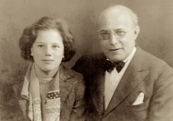 Karl and Kari Polanyi in 1938 when she accompanied him, aged 15, to one of his lectures in southern England organized by the Workers' Educational Association