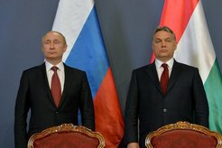Vladimir Putin and Viktor Orbán in Hungary, February 2015