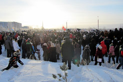 The demonstration against the landfill at Shiyes in Severodvinsk, Arkhangelsk region (Photo: Schekinov Alexey Victorovich; Source: Commons Wikimedia/ own work, CC BY-SA 4.0).