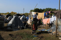 Migrant camps nearby Kinel city in Samara region.