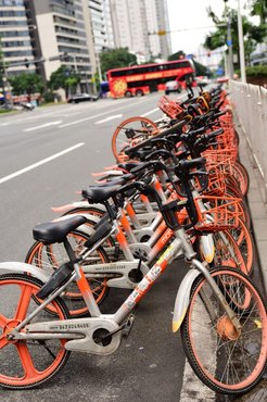 Figure 6: shared bikes parked in the auto lane, 2019.
