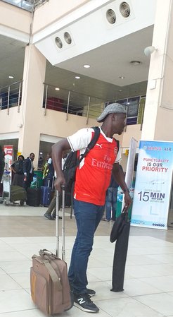 Figure 2: Man at Murtala Muhammed International Airport, Lagos, Nigeria.